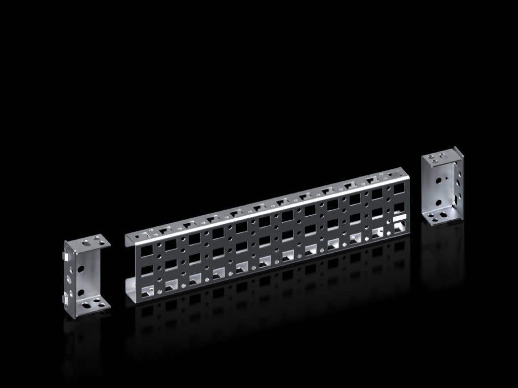 Punched section with mounting flange, 18 x 64 mm for VX