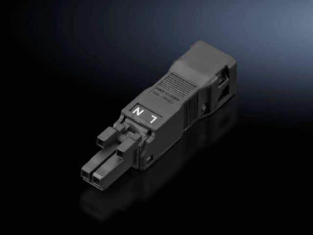 SZ Jack, for power supply and through-wiring, 2-pole, 100-240 V, Connection accessories for self-assembly