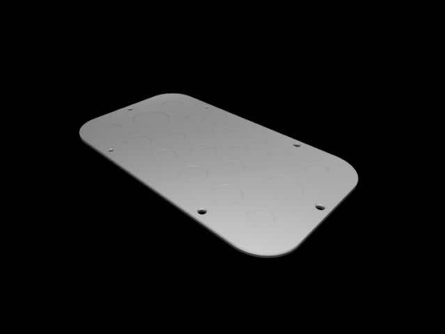 Metal gland plate with metric knockouts, for AX