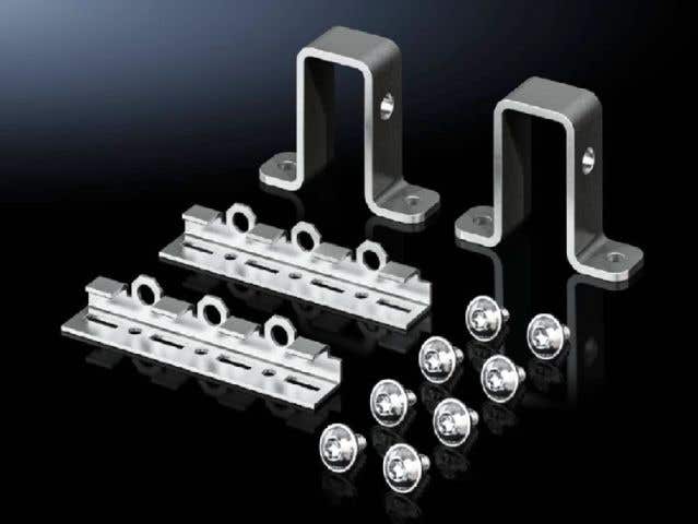 Base/plinth installation bracket for base/plinth system VX, sheet steel and stainless steel