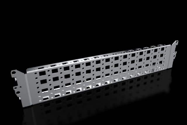 Punched section with mounting flange, 23 x 89 mm, stainless steel for VX