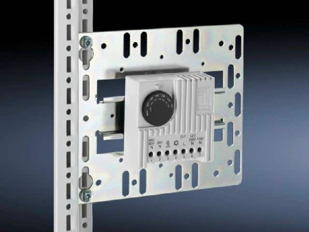 Mounting plate with integral top-hat rail