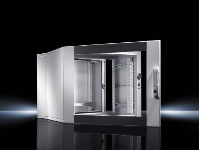 Wall-mounted enclosures EL, 3-part with punched rails and mounting angles, depth-variable
