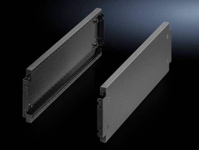 Base/plinth trim panels, side, sheet steel, optimised design, 200 mm for base/plinth system VX, sheet steel