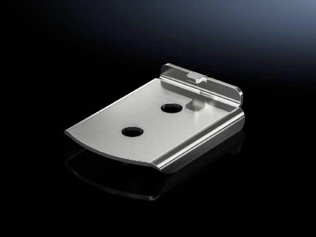 Base/plinth adaptor, stainless steel for twin castors and levelling feet