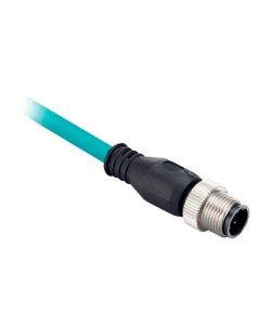 1585 Ethernet Cables, 8 Conductors, M12 X-CODE, Straight Male, Standard, M12 X-CODE, Straight Male, Teal PUR, Shielded, 1000BASE-T, 1000 Mbit/s, High Flex, PUR, Halogen Free, 10 million cycles