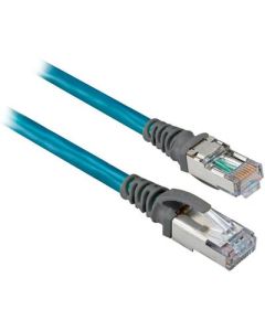 1585 Ethernet Cables, 4 Conductors, RJ45, Straight Male, Standard, RJ45, Straight Male, Teal Robotic TPE, 100BASE-TX, 100 Mbit/s, UL CMB, CMX, cUL, CMG, Standard TIA 568-B