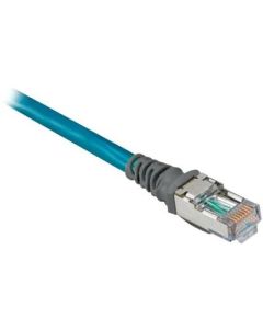 1585 Ethernet Cables, 8 Conductors, RJ45, Straight Male, Standard, RJ45, Straight Male, Teal Robotic TPE, 100BASE-TX, 100 Mbit/s, Weld Splatter, sun light and oil resistant; UL CMG, CMX; cUL CMG; Standard TIA 568-B, flex rated