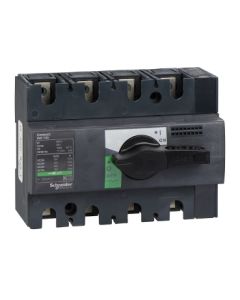 Main switch, 4 pole, 100 A, with handle and shaft