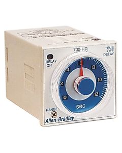  700-HR General Purpose Dial Timing Relay, True Off Delay, No Reset for True Off-Delay, 0.05 seconds to 12.0 seconds, DPDT Timed, 100...120V AC 50/60Hz