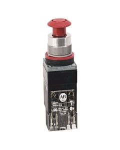 800MR 2-Position Push-Pull and Push-Pull/Twist Release Units, Non-Illuminated, Twist Release, Red, 2 N.O. - 2 N.C., Stab Terminals