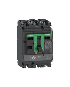 Circuit breaker ComPacT NSX100B, 25kA at 415VAC, TMD trip unit 100A, 50 degrees C, 3 poles 3D
