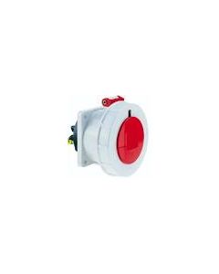 INNOLINQ Panel mounting socket outlet Quick-Connect, straight 16A 5p 400V 6h IP67 flange size: 75 x 75 mm