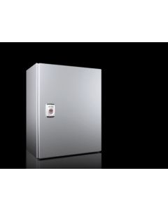 AX Compact enclosure, WHD: 380x380x210 mm, stainless steel 1.4404, with mounting plate, single-door, with one cam lock