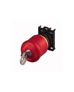 EMERGENCY SWITCHING OFF KEY-OPERATED BUTTON, 1 N/C, FRONT MOUNT.  M22-PVS/K01