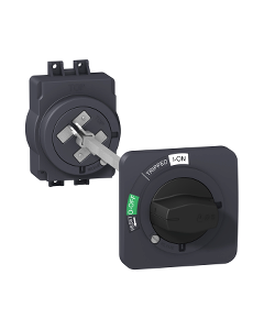 Rotary handle - for EZC100 - black handle black front plate - extended mounting