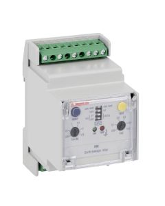 Earth leakage relay with 1 operation threshold, modular, 35mm DIN (IEC/EN60715) rail mounting. External CT, 110VAC/DC-240VAC-415VAC