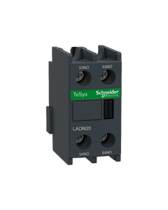 Auxiliary contact block, TeSys D, 2NO, front mounting, screw clamp terminals