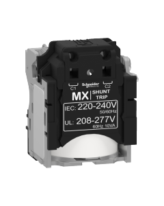 MX shunt release, ComPacT NSX, rated voltage 220/240 VAC 50/60 Hz, 208/277 VAC 60 Hz, screwless spring terminal connections