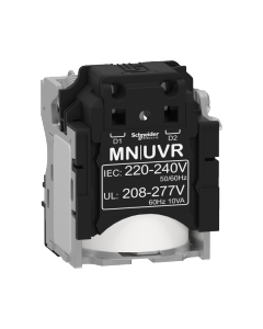 MN undervoltage release, ComPacT NSX, rated voltage 220/240 VAC 50/60 Hz, 208/277 VAC 60 Hz, screwless spring terminal connections