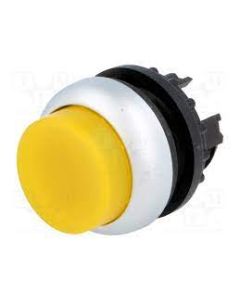 Illuminated pushbutton actuator, raised, yellow, momentary . M22-DLH-Y