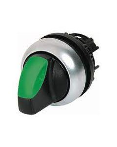 Illuminated selector switch actuator, 3 positions, green, momentary
