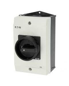 MAIN SWITCH, 3 POLE + 1 N/O + 1 N/C, 25 A, EMERGENCY STOP FUNCTION, LOCKABLE IN THE 0 (OFF) POSITION, SURFACE MOUNTING.  P1-25/I2/SVB-SW/HI11