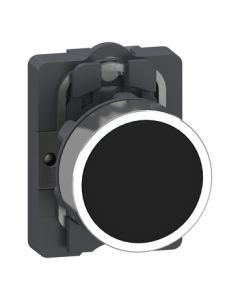 Pushbutton, flush, Black, momentary