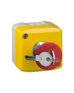 Yellow Station - 1 Red Mushroom Head Pushbutton 40 Key Release 1nc